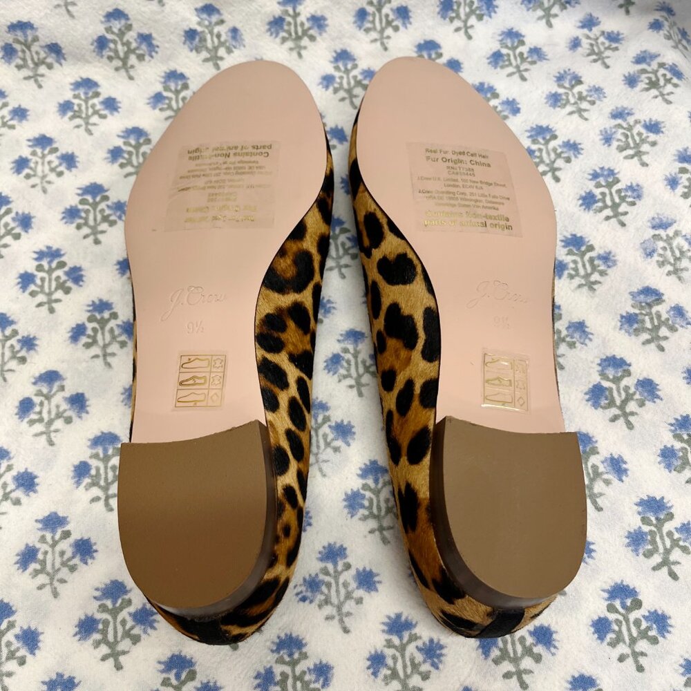 NIB J.Crew leopard print calf hair ballet flats - Picture 15 of 16
